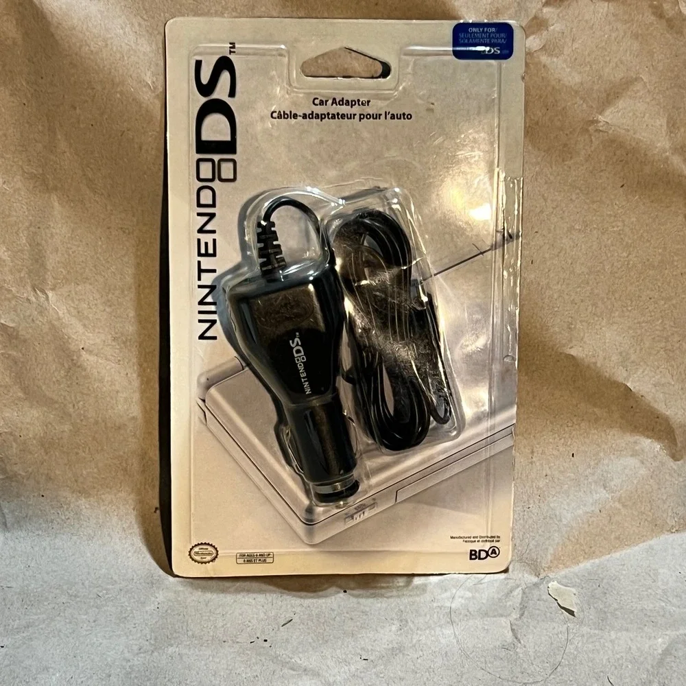 Nintendo DS Car Adapter Black Official BDA Licensed Power Charger New Sealed